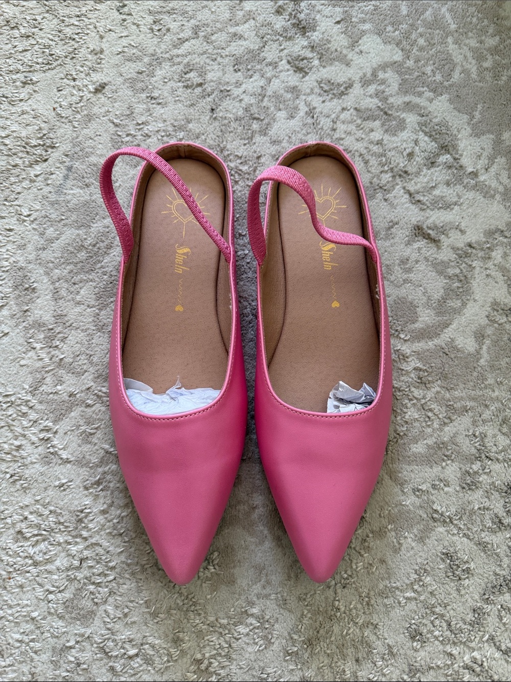 NEW without tags! Pink Pointed-Toe Slingback Flats